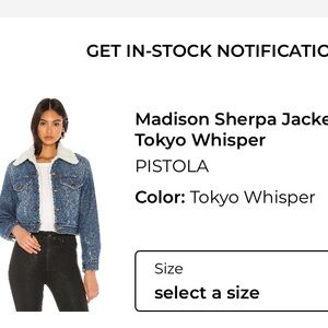 pistola Blue Denim Sherpa Jacket with White Collar